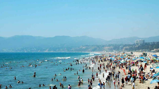 H. Visiting Los Angeles' Santa Monica Beach Promo Image