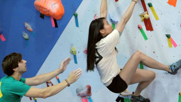 Q. How to Spot for Indoor Rock Climbing Promo Image