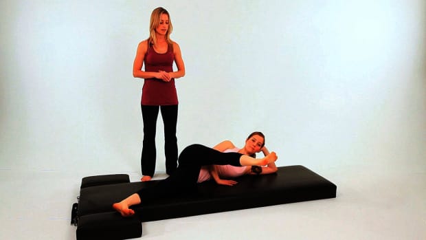 Q. How to Do a Side Kick Circle in Pilates Promo Image