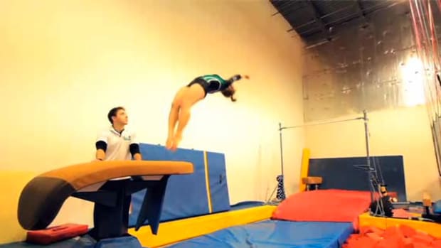 J. How to Do a Backflip on the Ground in Gymnastics Promo Image