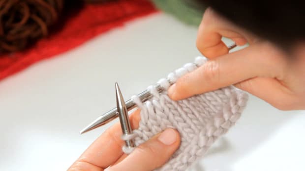 R. How to Do a K2Tog aka Right-Leaning Decrease in Knitting Promo Image
