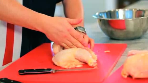 D. How to Break Down a Whole Chicken into Parts for Barbecue Promo Image