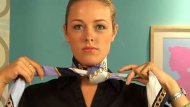 P. How to Tie a Scarf into a Ladies Ascot Promo Image