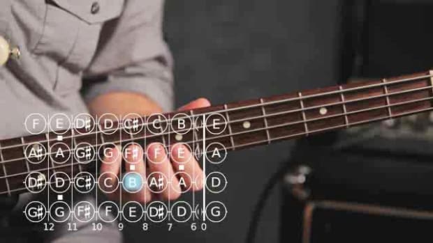 ZZZQ. How to Play a B Minor Triad on Bass Guitar Promo Image