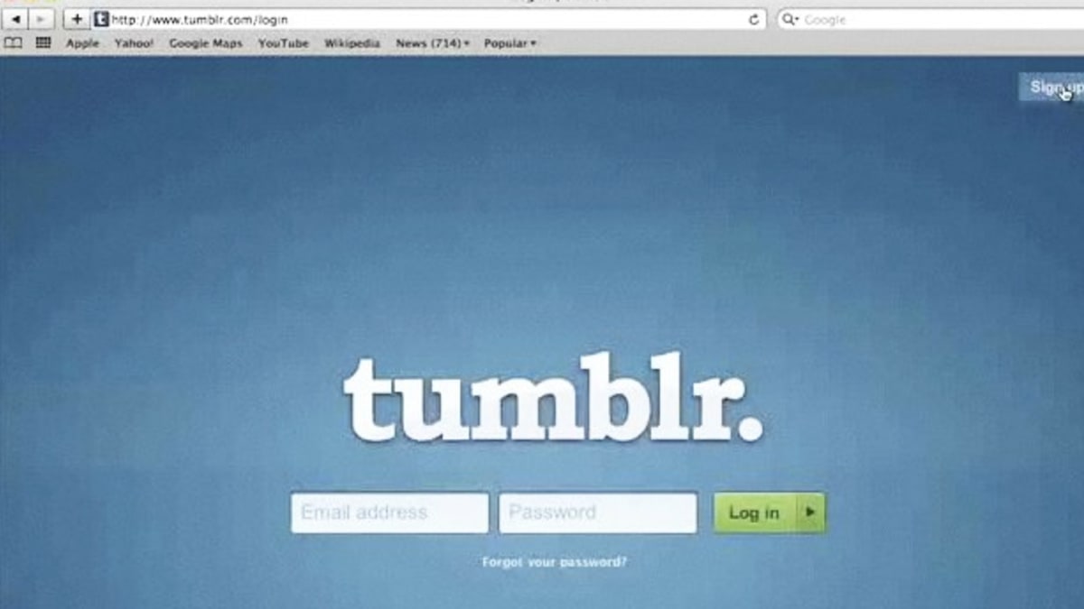 Log in, Tumblr