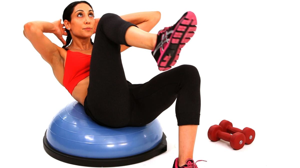 Bosu ball crunches top
