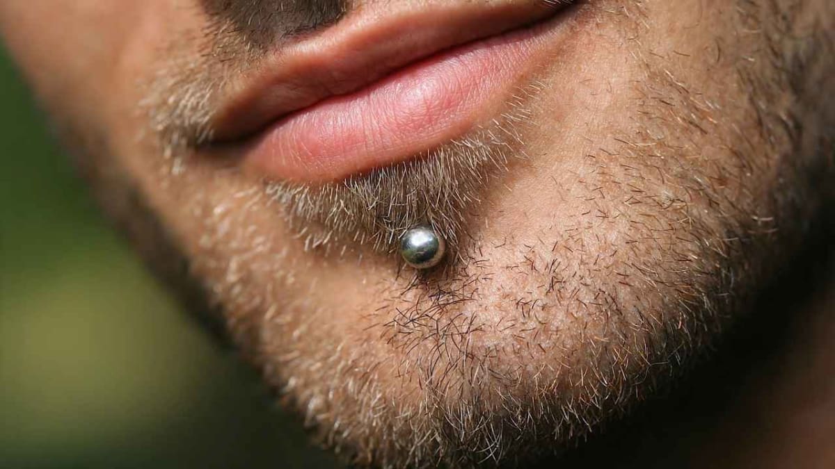 Mens sales labret piercing