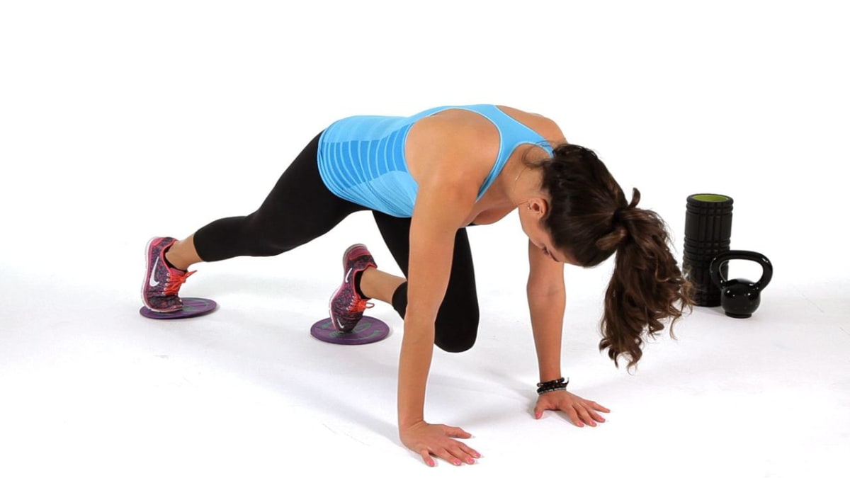 How to Do a Mountain Climber Exercise with Gliders Howcast