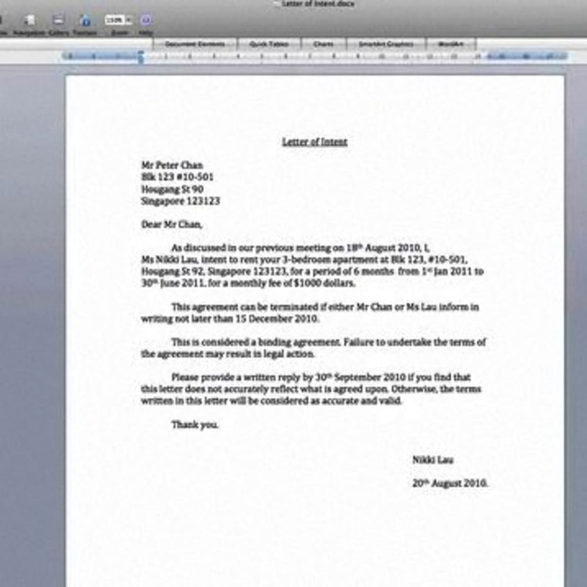 Letter Of Intent Sample Tagalog Bearmoms