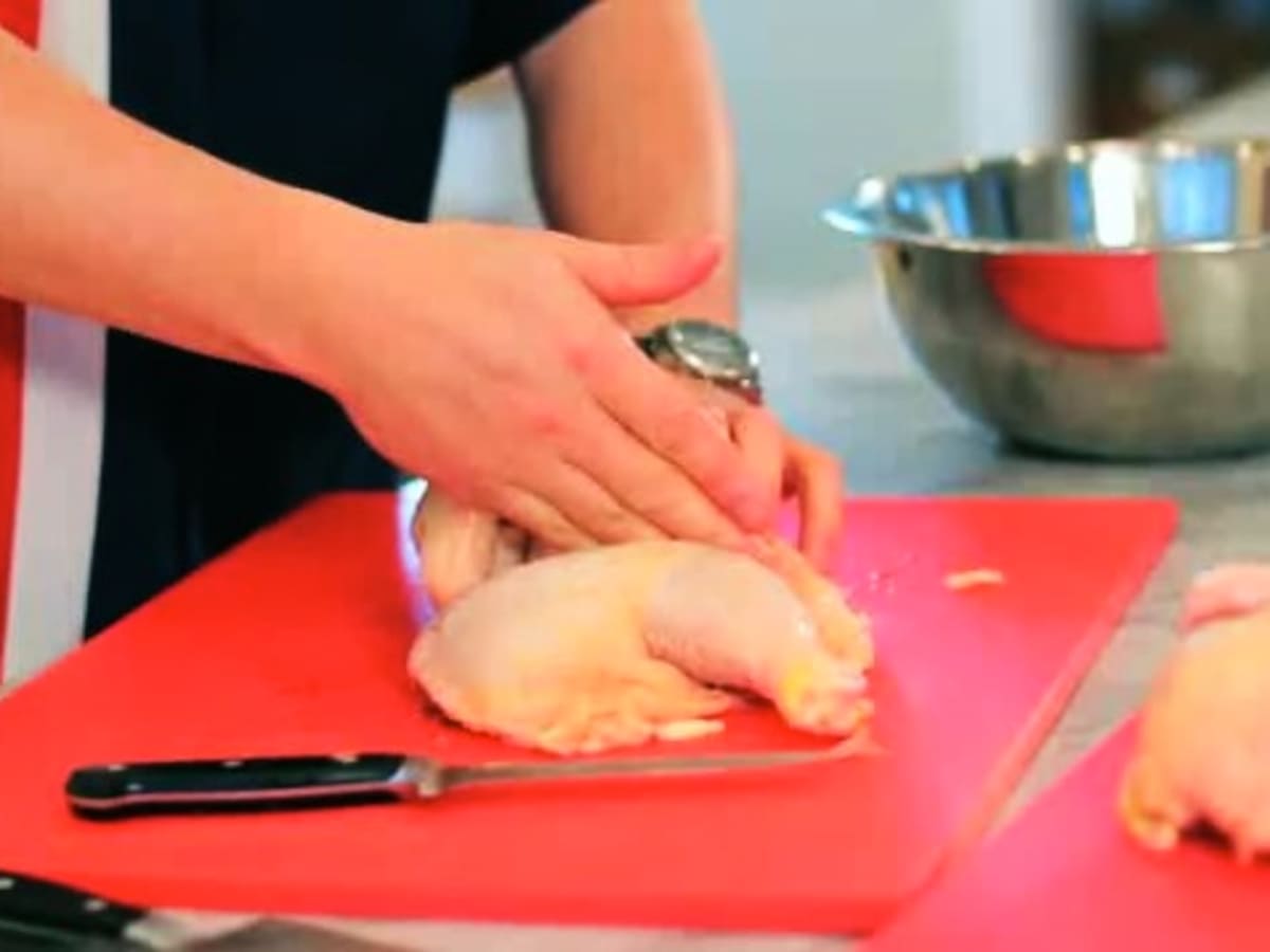How To Break Down A Whole Chicken Into Parts For Barbecue Howcast How To Break Down A Whole Chicken Into Parts For Barbecue Howcast