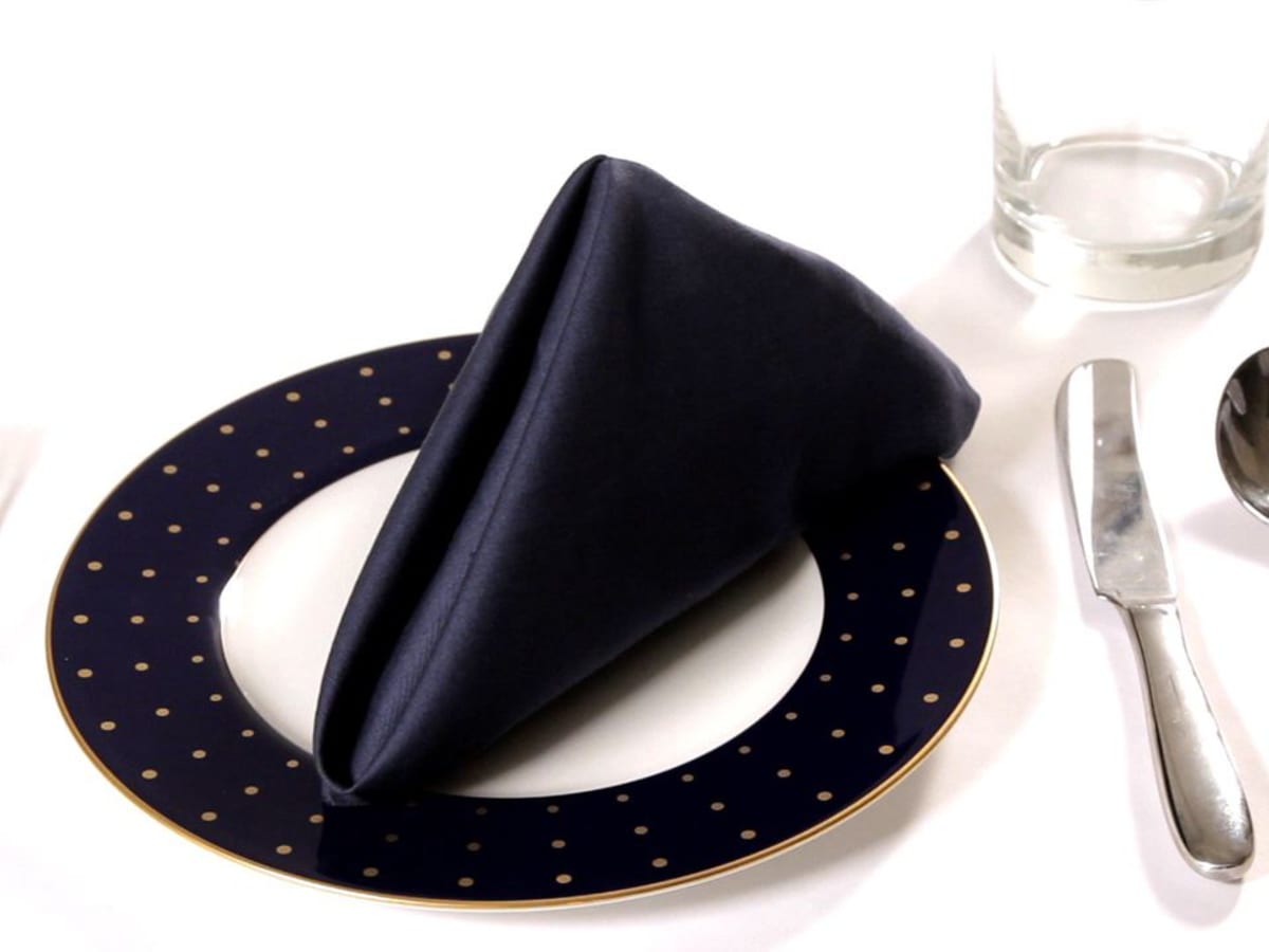 How to Fold a Dinner Napkin ~ The Pyramid Fold
