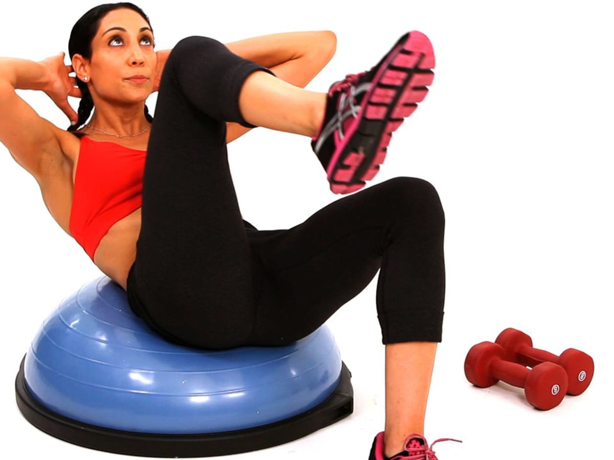 How to Do a Bicycle Crunch with a Bosu Ball Howcast