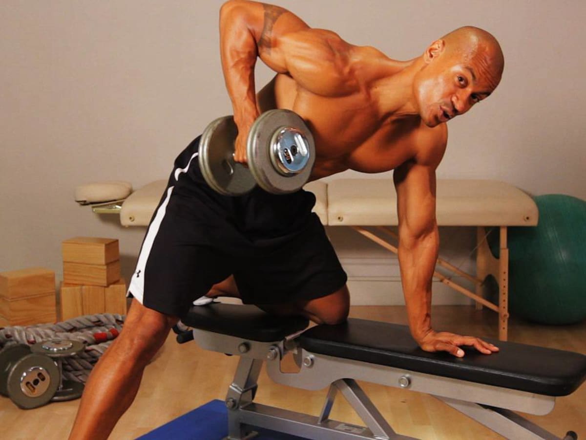Dumbbell row standing shop