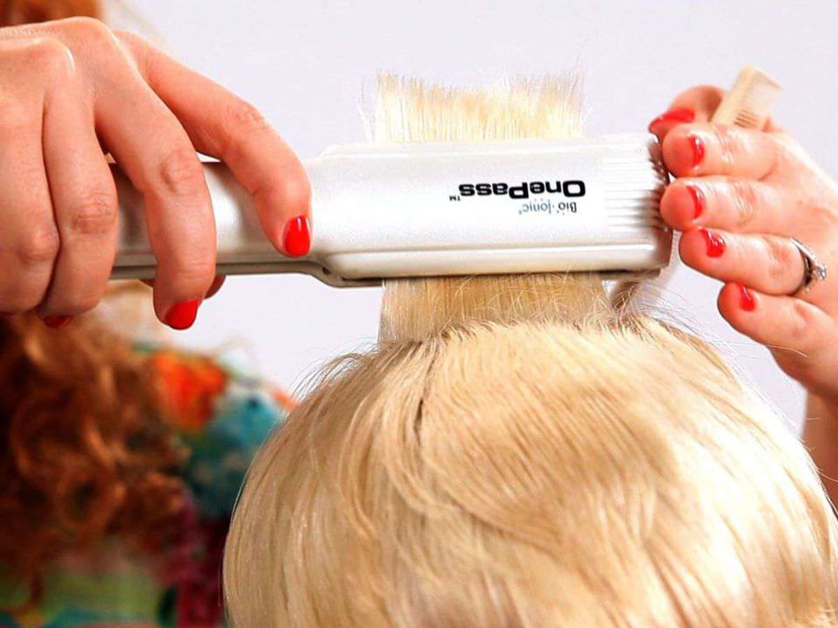 Straightening short hair shop