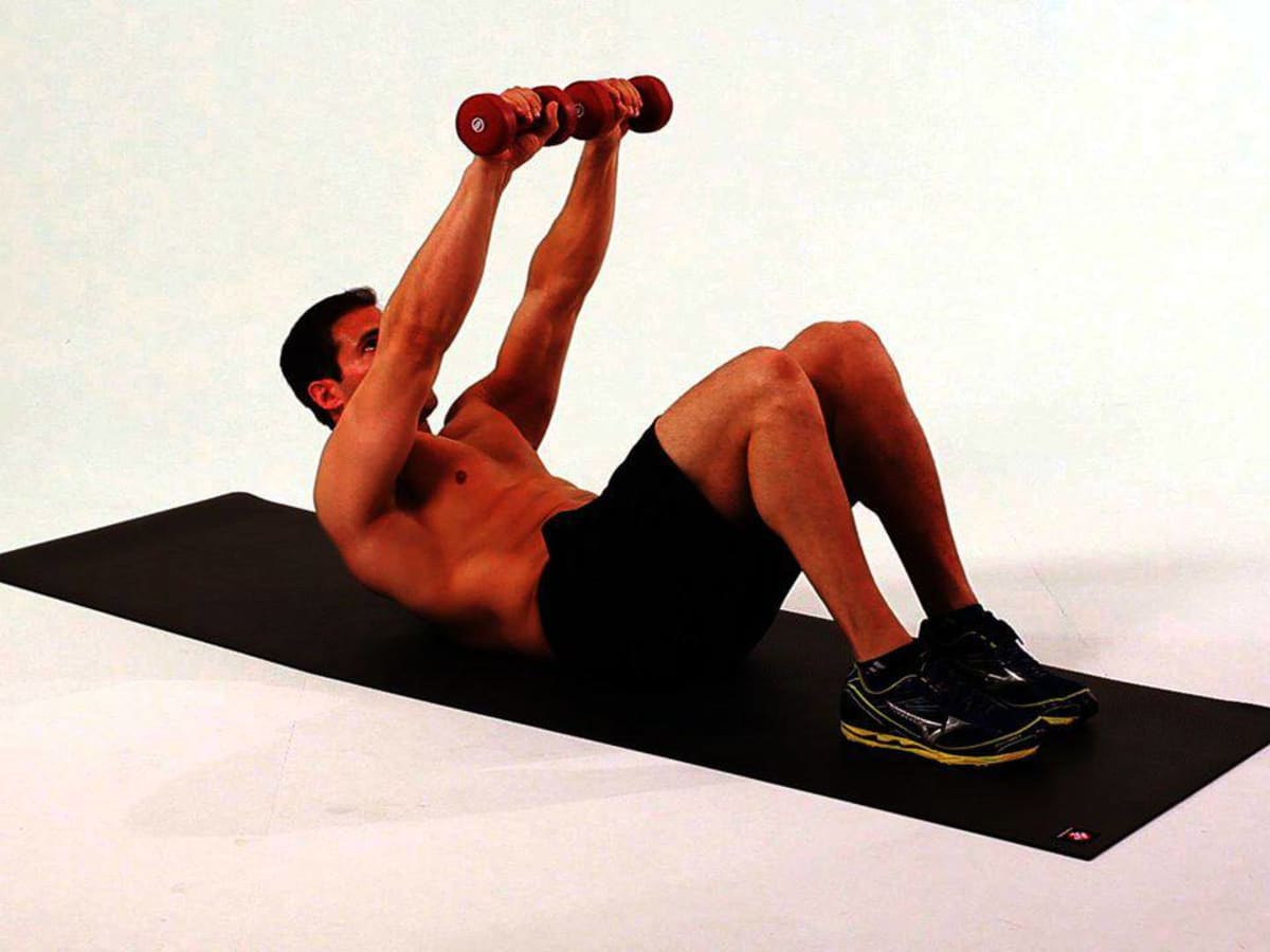 Weighted top crunch dumbbell