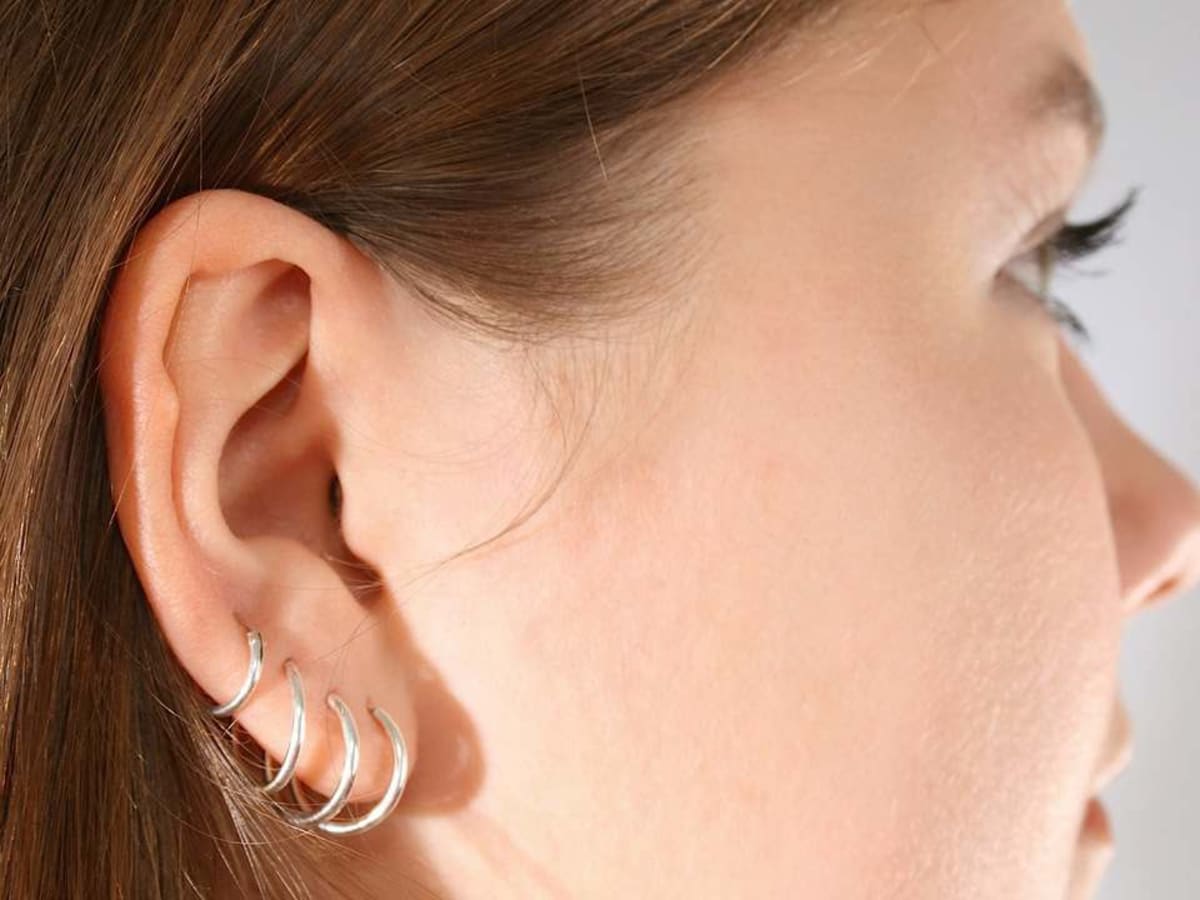 Self piercing cheap sleeper earrings
