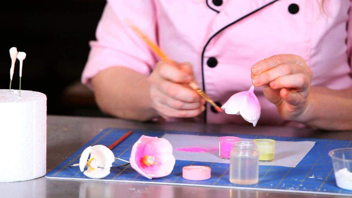 How to Paint Tulip Sugar Paste Flower Petals Howcast