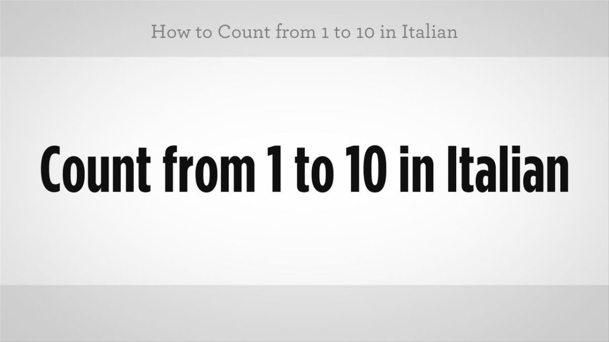 count 1 through 10 in italian