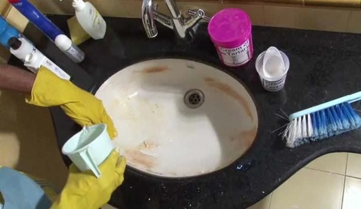 brown stain bathroom sink