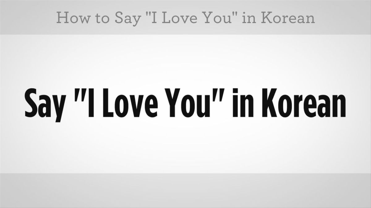 How To Say I Love You In Korean Howcast