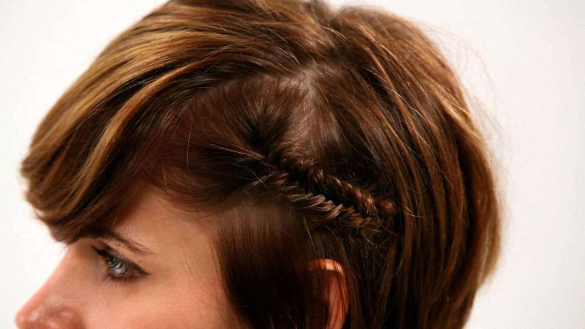 How To Fishtail Braid Short Hair Part 1 Howcast