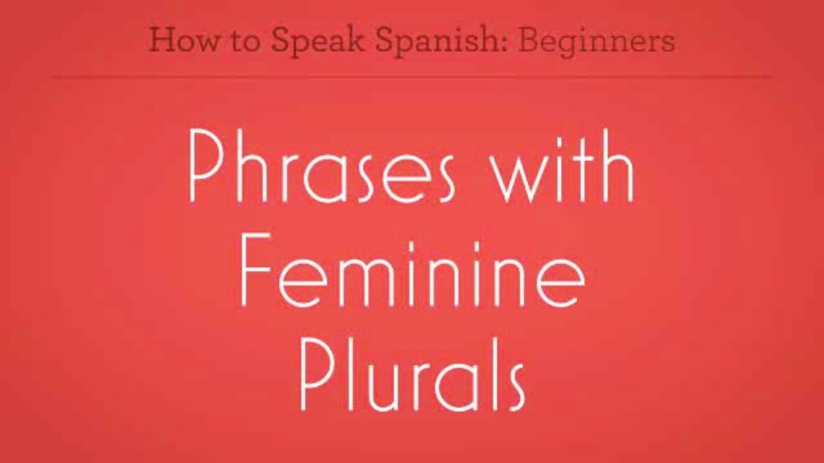 How to Use Feminine Plurals in Spanish Howcast