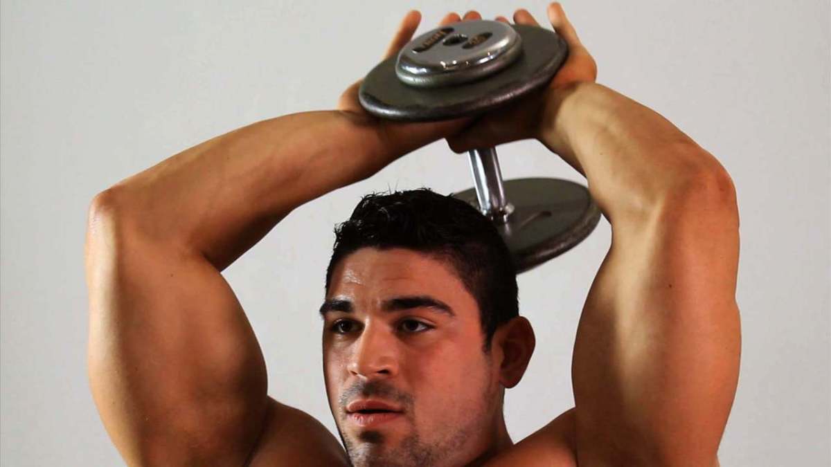 Seated Dumbbell Tricep overhead Extension