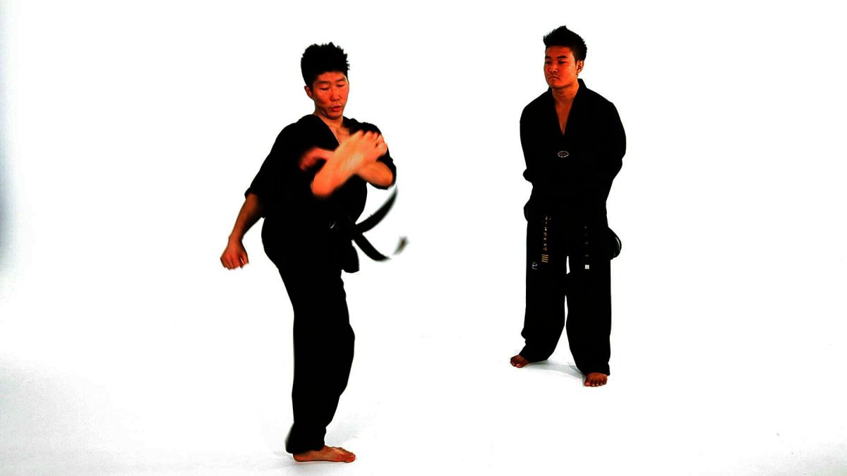 How to Do a Hop Step Double Roundhouse Kick in Taekwondo Howcast
