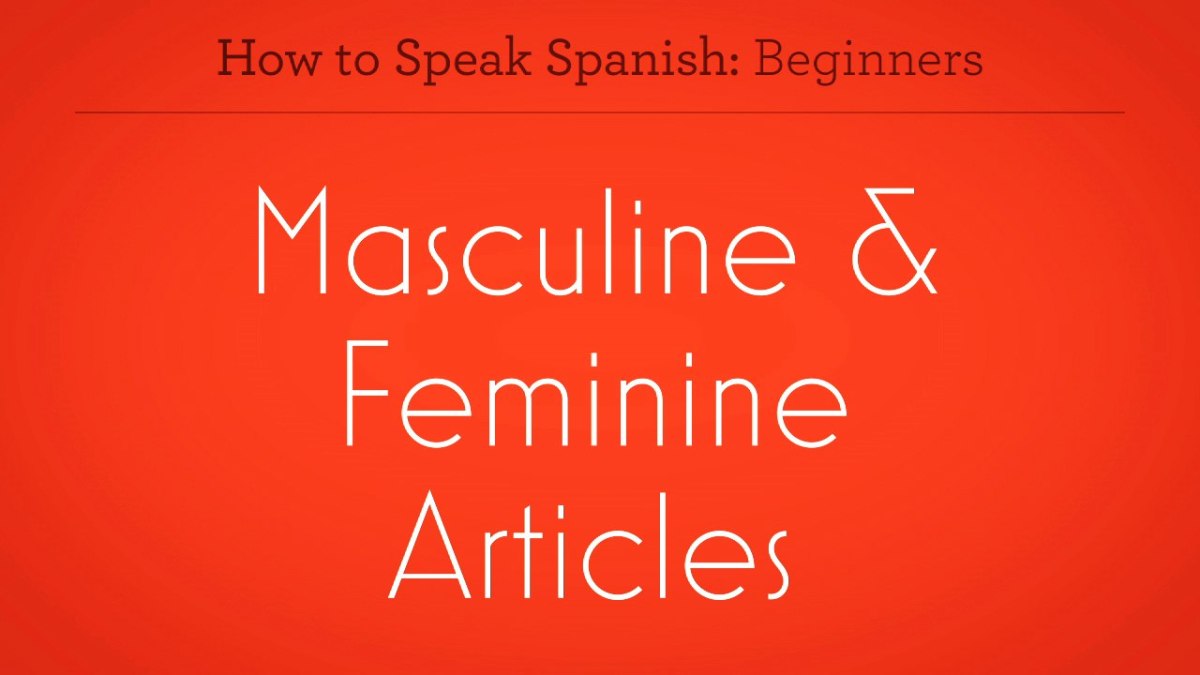 How to Use Masculine & Feminine Articles in Spanish Howcast
