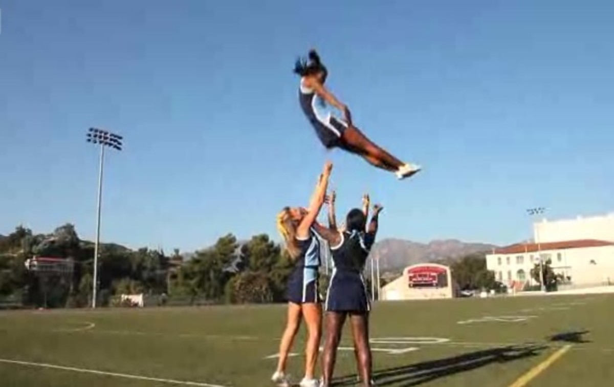 How to Do an Extension into a Cradle in Cheerleading Howcast