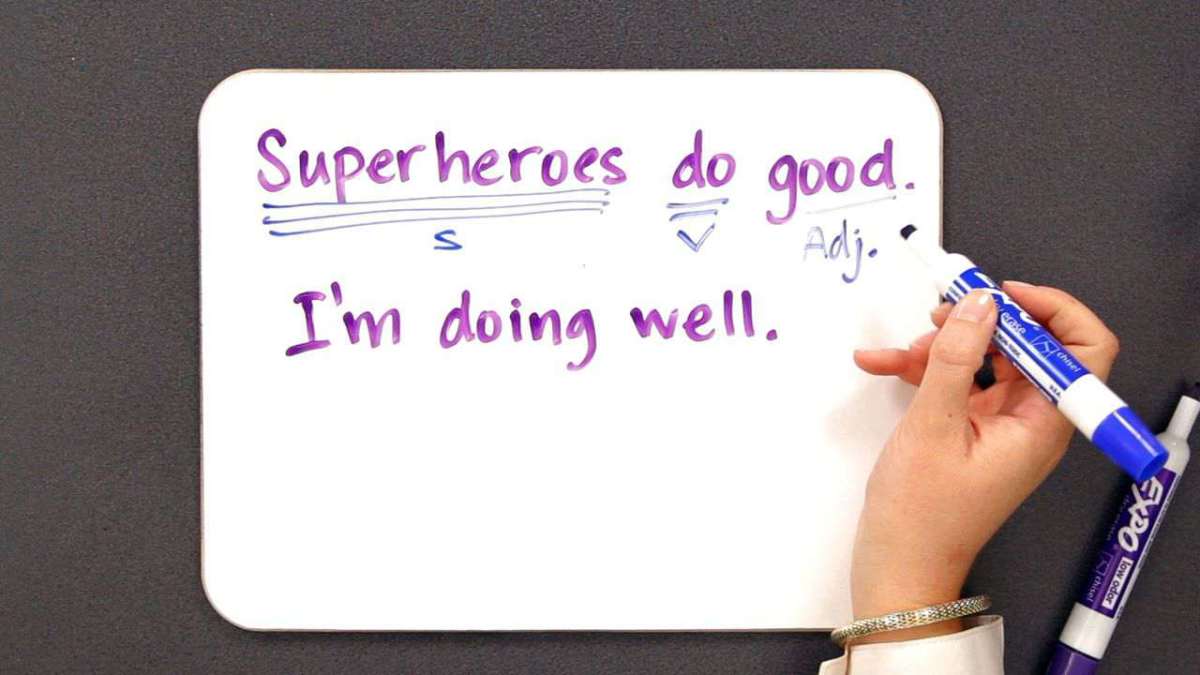 Doing good thanks. Work well or good. Когда выбирать well or good. Good vs well. V well written.